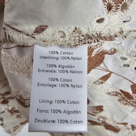 Autum Adiegbo Ilona Dress Brown White Cutout Floral New With Tags Size 2 - Picture 8 of 10